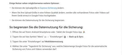 Google Photos Express Sicherung Backup Limit 2 | Android-User.de
