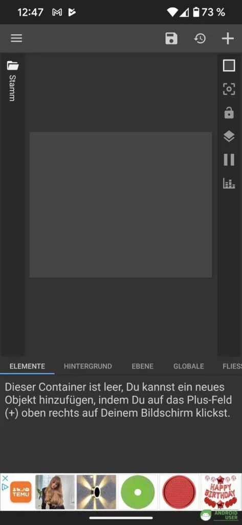 Im Editor passt du eigene Widgets an