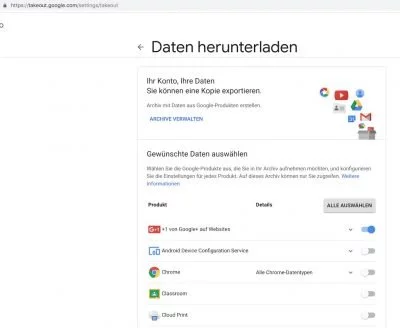 Google Takeout | Android-User.de