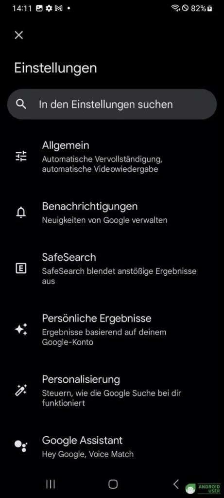 Allgemeine Einstellungen aufrufen