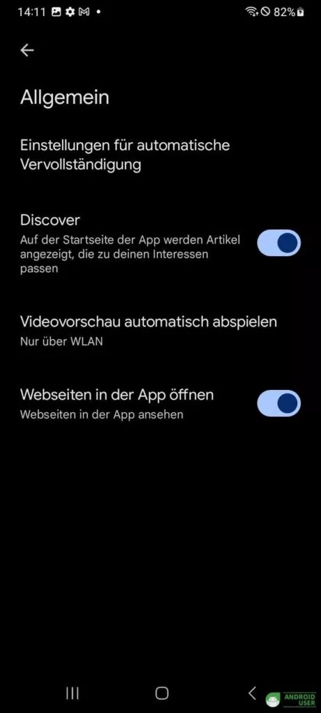 Discover deaktivieren