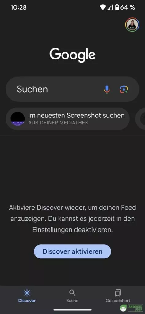 Die Google App zeigt keinen Discover Feed mehr an