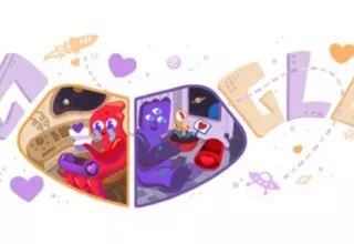 Außerirdisches Google Doodle zum Tag der Verliebten