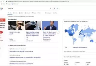 Google Websuche – Neues Design bei Suche nach COVID-19