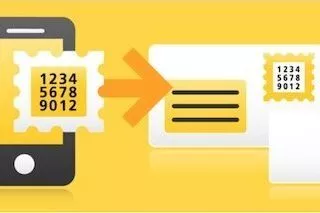 Tipp: Per SMS oder App Briefmarken-Code erhalten und Briefmarke ersetzen