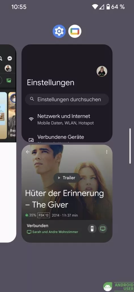 2 Apps gleichzeitig Android App Übersicht