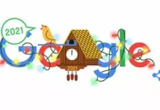 Neujahr 2021 – Google Doodle mit Konfetti und piependem Vogel
