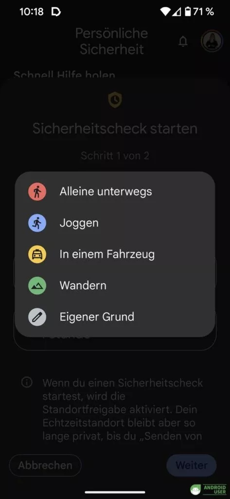 Grund, weshalb du den Sicherheitscheck möchtest