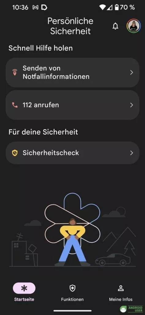 Persönliche Sicherheit mit Notfallinformationen