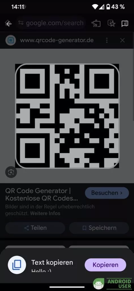 QR Code wird gescannt