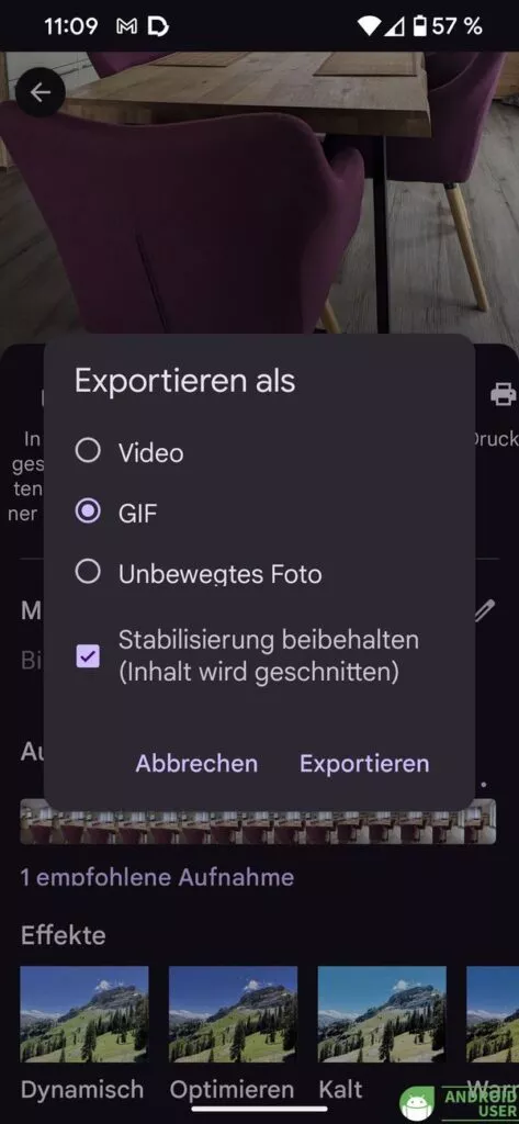 Exportieren als GIF