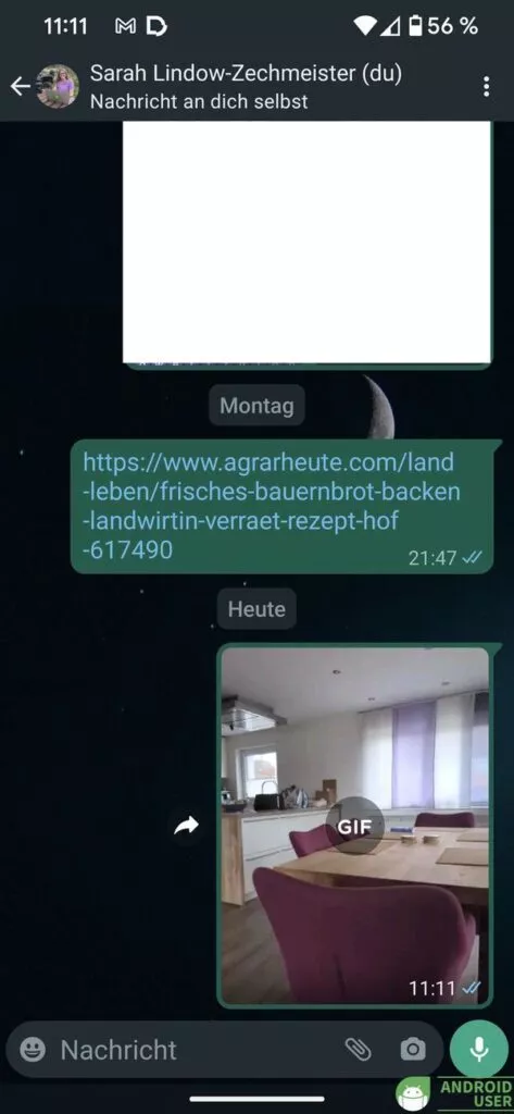 Das Top Foto wurde als GIF versendet