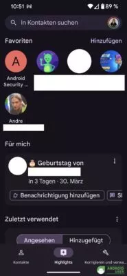 Android Geburtstage erinnern Google Kontakte