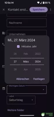Android Geburtstage Erinnerungen