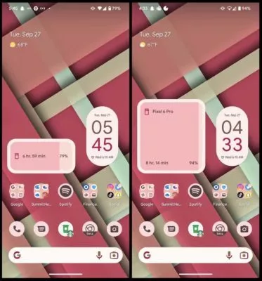 20220929 Akku Widget Zeitanzeige