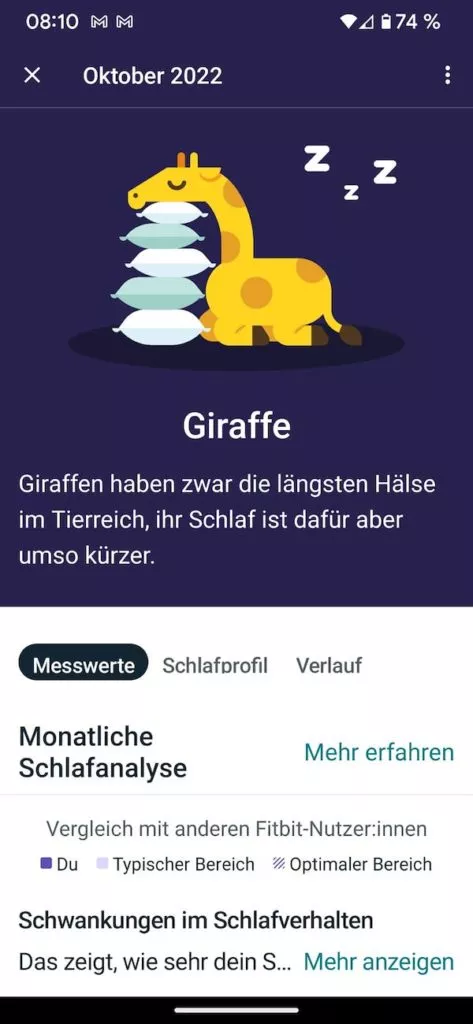 20221203 Pixel Watch Fitbit Schlaftier 1