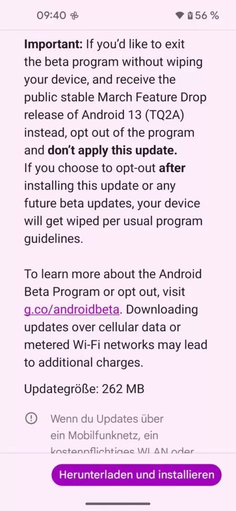 202303016 Android 13 QPR3 Beta 1 | Android-User.de0002