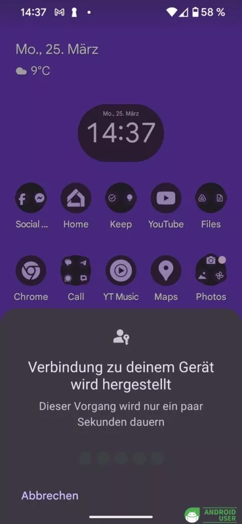 Passkeys Benachrichtigung unter Android
