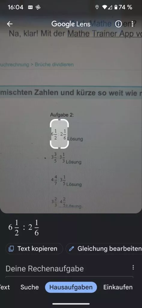 Du hast noch die Möglichkeit den Bereit der Aufgabe einzuschränken.