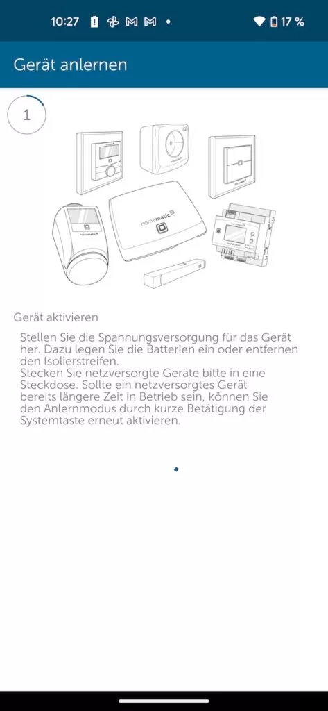 Homematic App Gerät anlernen