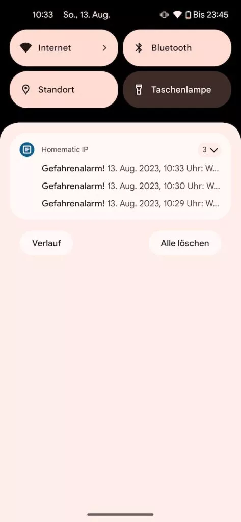 Wassermelder Gefahrenalarm über Push-Benachrichtigung. So verhinderst du einen Wasserschaden.