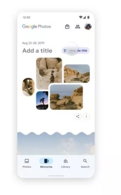Tab Erinnerungen in Google Photos