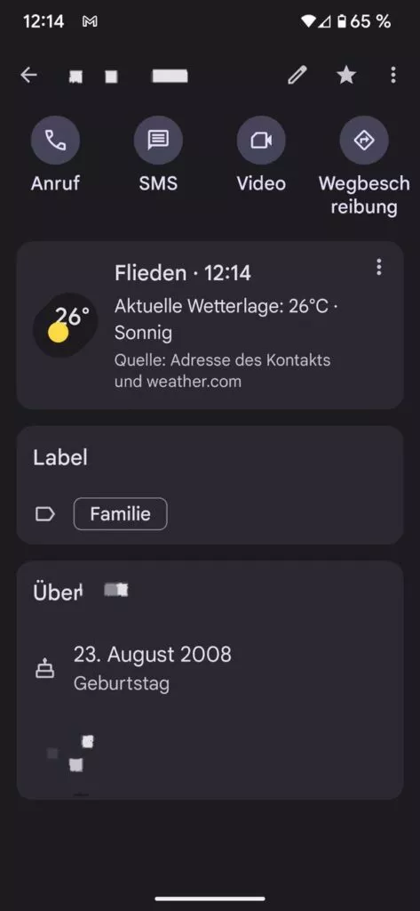 Die Wetterinformationen sind ab Version 14.4 vorhanden