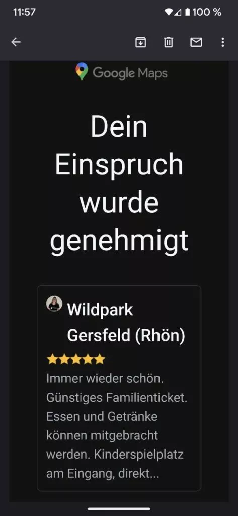 Der Einspruch ist genehmigt