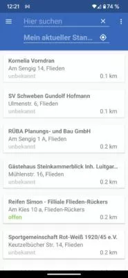Alle Öffnungszeiten von Geschäften an deinem Standort sind sichtbar