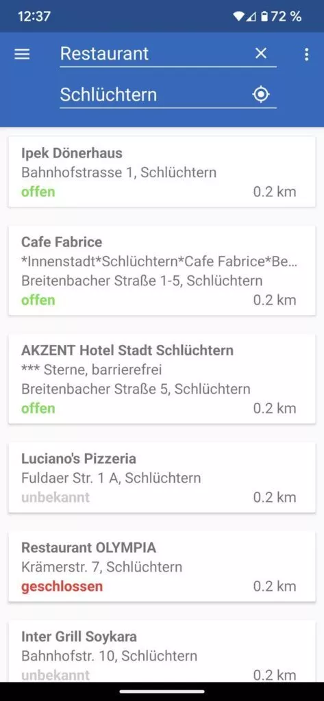 Öffnungszeiten von Geschäften an anderen Standorten