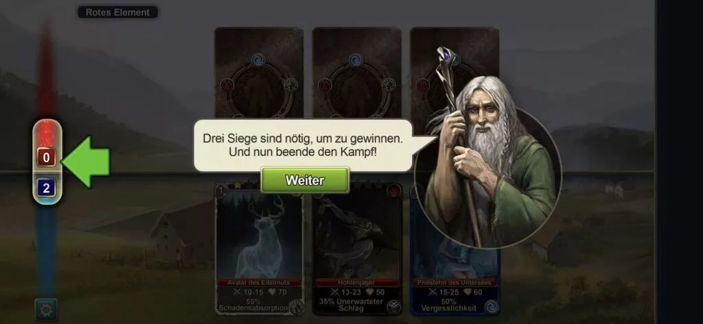 5 Runden, 3 Siege um zu gewinnen