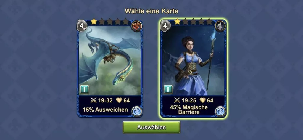 Du wählst eine neue Karte aus
