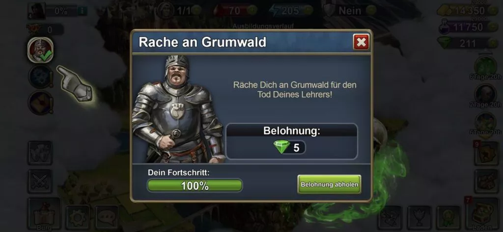 Du erhältst eine Belohnung
