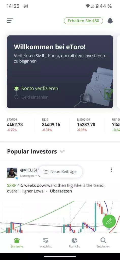 Mit eToro eine Übersicht über Kryptowährungen erhalten