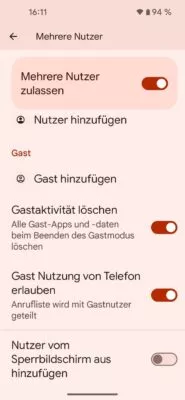 Gastnutzer haben unter Android 14 nach dem Update Zugriff auf das Telefon