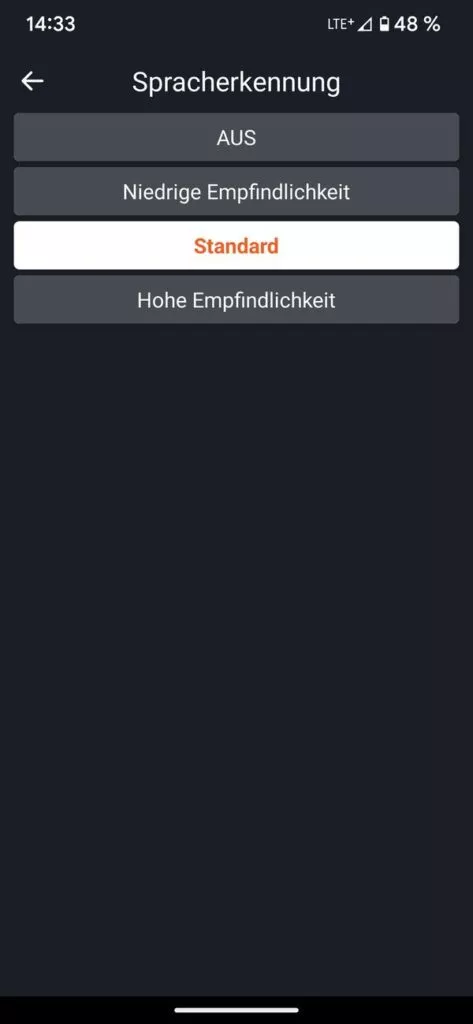 Spracherkennung der Dashcam
