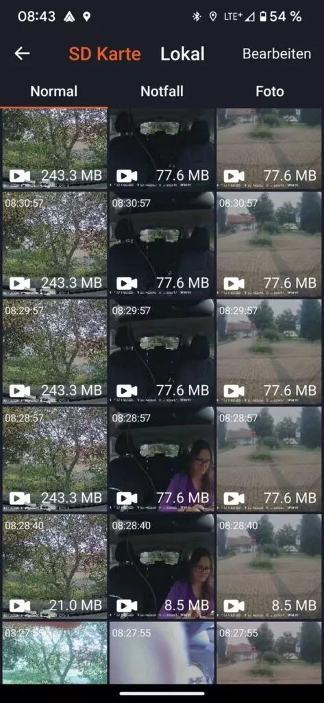 Aufgezeichnete Videos 2 der N4 Pro