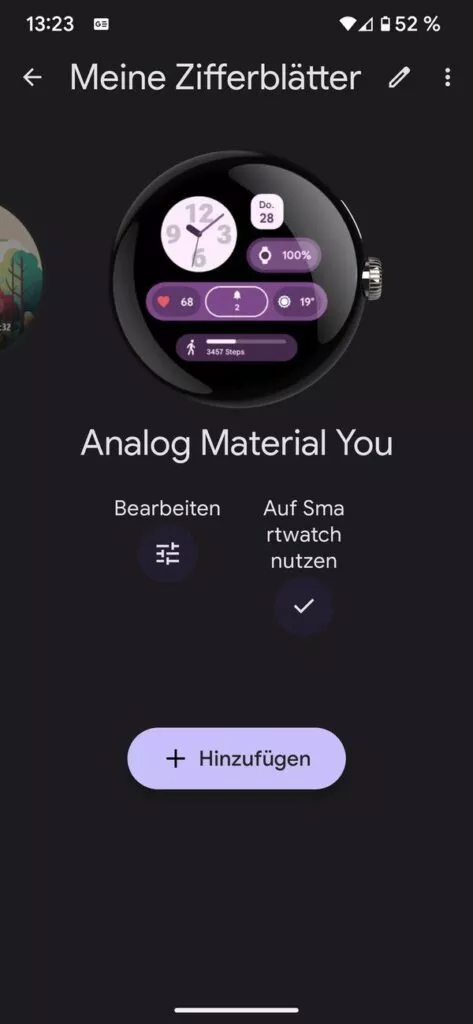 Analog Material You auf der Pixel Watch oder Samsung Galaxy Watch nutzen