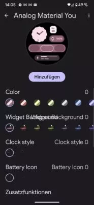 Anpassen von Analog Material You Watchface