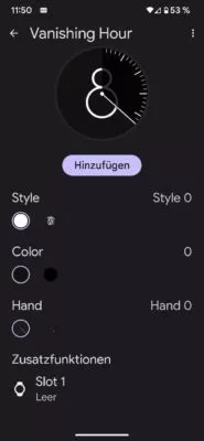 Anpassung von Vanishing Hour in der Pixel Watch App