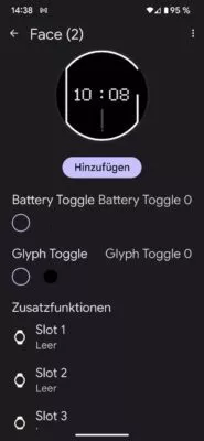 Nothing Face 2 Anpassungen des Watchface in der Pixel Watch App
