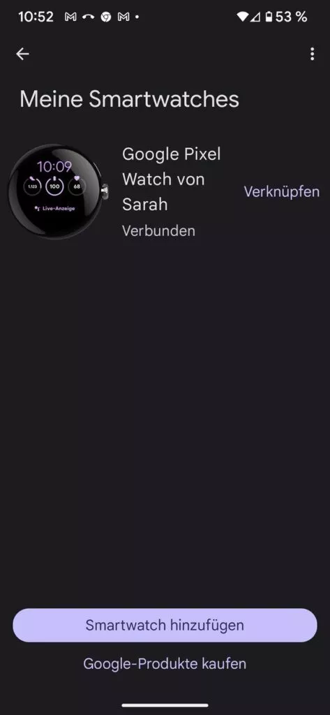 Pixel Watch App Verknüpfen oder neues Gerät hinzufügen