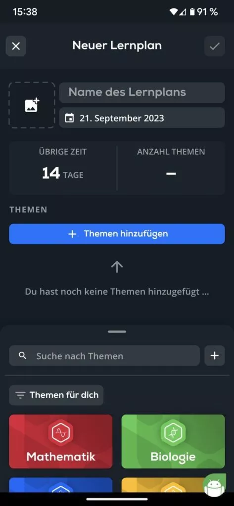 Du erstellst einen Lernplan in Simpleclub