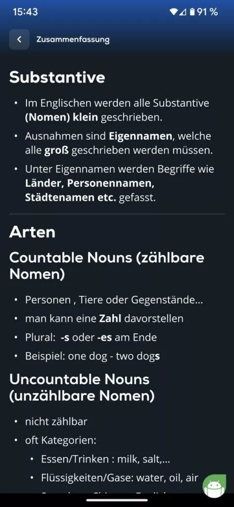 Schriftliche Informationen zum Lernthema