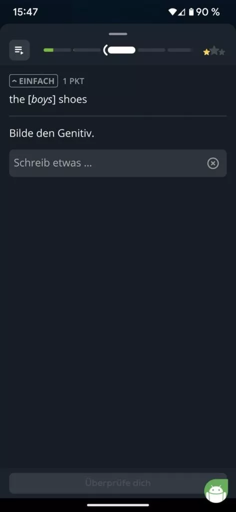 Texte vervollständigen in Simpleclub