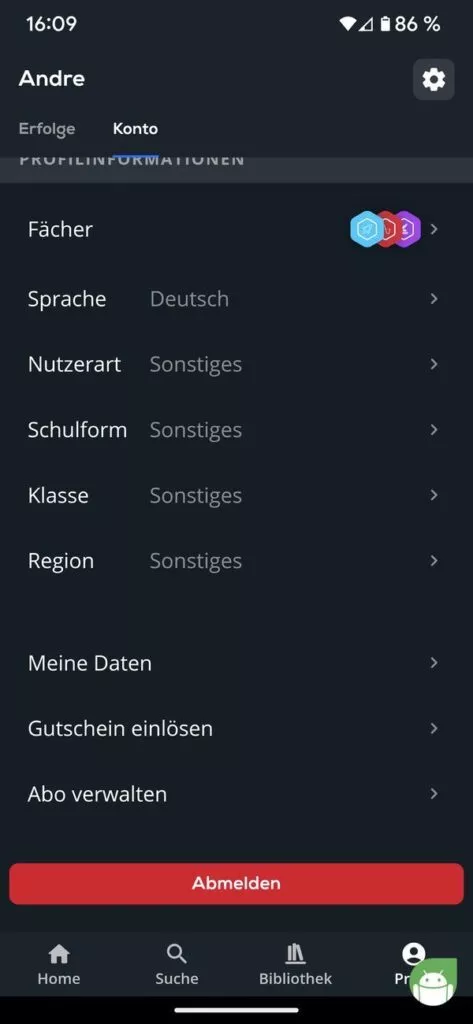 Über das Simpleclub Profil Konto machst du deine Angaben