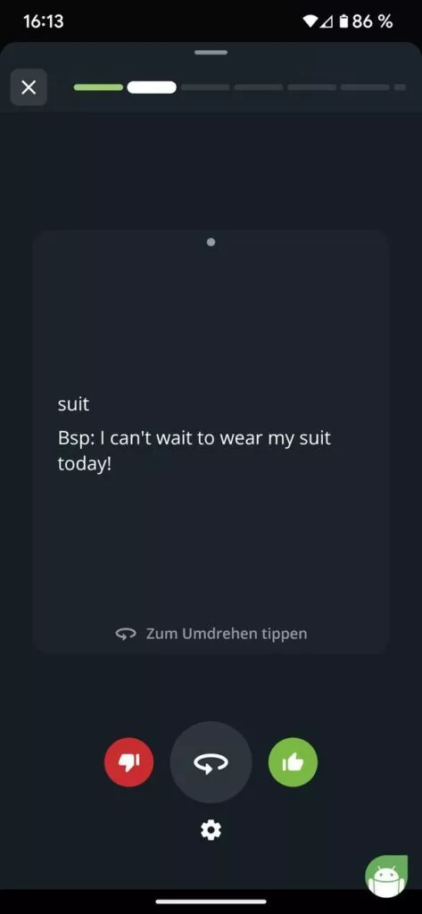 Auf der Rückseite befindet sich die Lösung der Karteikarte