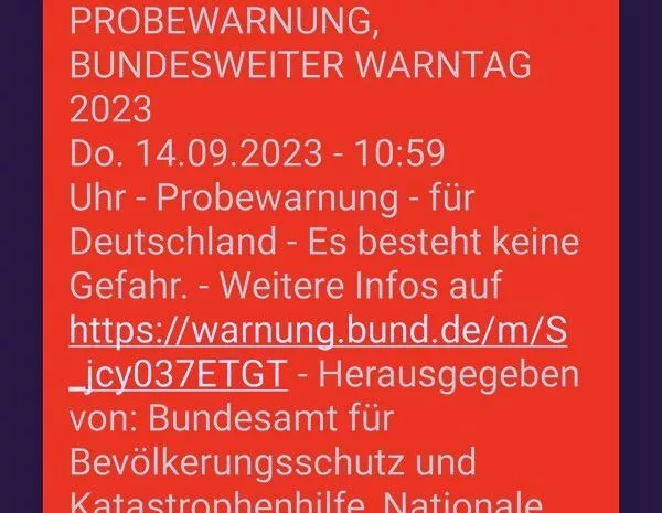 Cell Broadcast blinkend und mit Ton wurde gewarnt