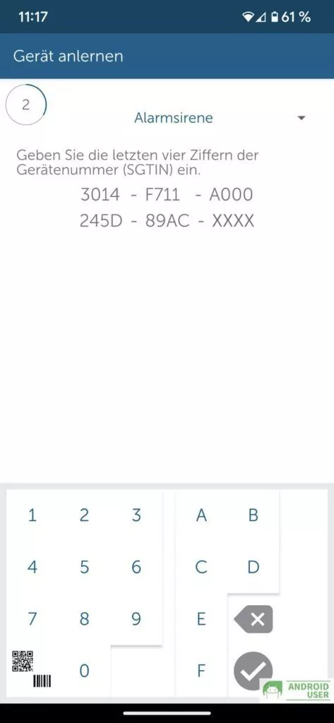 Anlernen der Homematic IP Sirene in der App