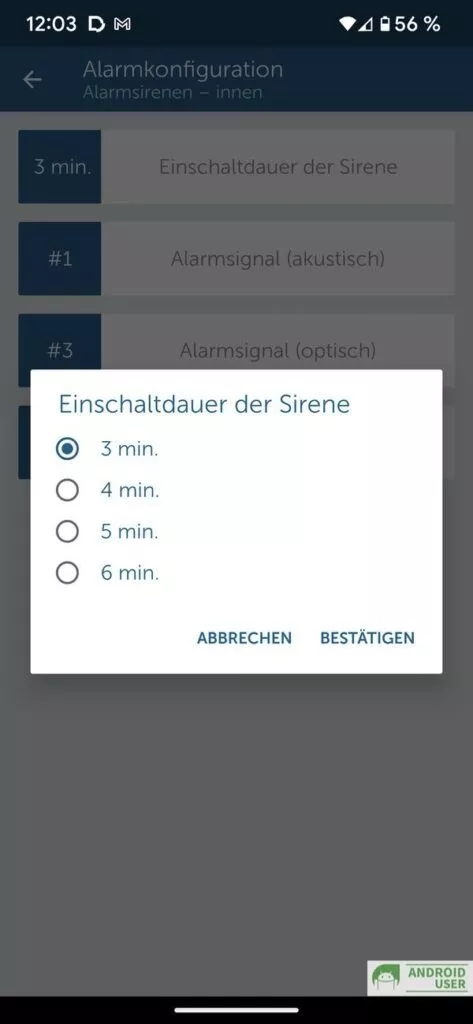 Einschaltdauer der Homematic IP Sirene